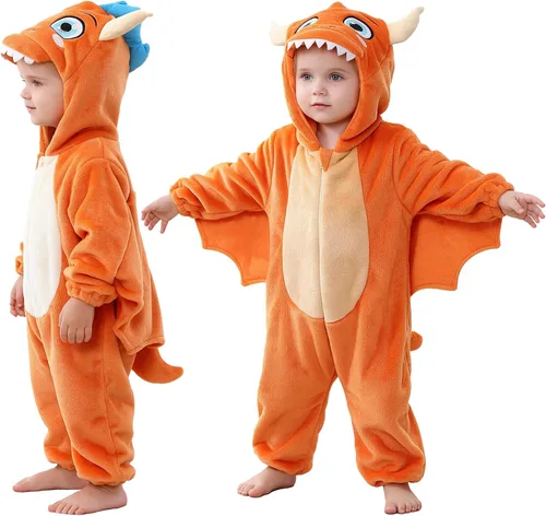 Vista 12 de Disfraz infantil de Halloween para cosplay, traje de animal con capucha para niños Mono