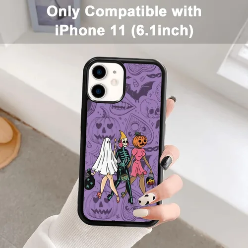 Vista 7 de Funda de teléfono de Halloween para mujer, diseño de fantasma, para iPhone 11, TPU a prueba de golpes, funda protectora para iPhone, globo ocular