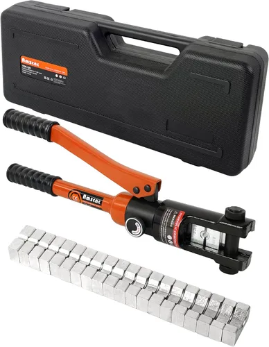 Vista 8 de AMZCNC Herramienta de crimpadora de cable hidráulico 12 toneladas 8AWG-4/0AWG 9 troqueles Kit