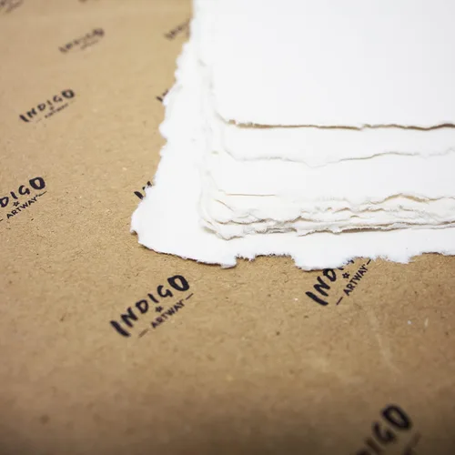 Vista 6 de Artway Indigo - Papel de trapo de algodón A5, 100% algodón, hecho a mano, textura suave de 8.82 oz/m², A5 (40 hojas)