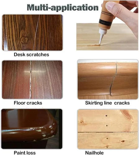 Vista 8 de SEISSO Kit de reparación de madera, pintura de retoque de madera, restaura cualquier tinte de madera para muebles de madera, 12 colores, cubierta