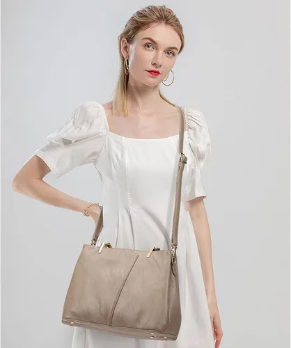 Vista 7 de KouLi Buir Bolsos hobo para mujer, bolsos grandes de piel sintética y bolsos de hombro, bolsos cruzados para mujer, bolso de mano con asa superior
