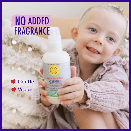 Vista 6 de California Baby Loción sin perfume súper sensible Hidratante 100% a base de plantas Loción para bebé para recién nacido Loción hipoalergénica