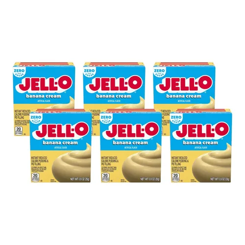 Vista 30 de Jell-O Postre de gelatina sin azúcar, plátano fresa (paquete de 4)
