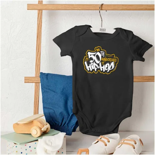 Vista 4 de Brisco Brands El 50 aniversario de Hip Hop Logo Baby Romper Niños o Niñas