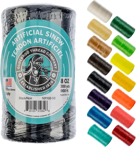 Vista 25 de Sinew 4oz 450ft Black 5ply 70lb Tendón Artificial de Prueba de 70lb para Cuentas, Costura de Cuero, Atrapasueños y Más