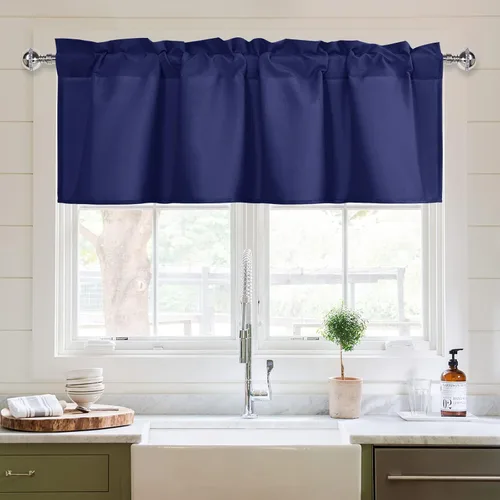 Vista 44 de XWZO Cortinas de cenefas de cocina para ventanas, sala de estar, dormitorio, baño, cubiertas superiores, estilo granja rústico, comedor, aislamiento