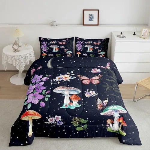 Vista 35 de Castle Fairy - Juego de funda de edredón con bandera estadounidense tamaño King, ropa de cama para niñas y adolescentes, funda de edredón con Multi