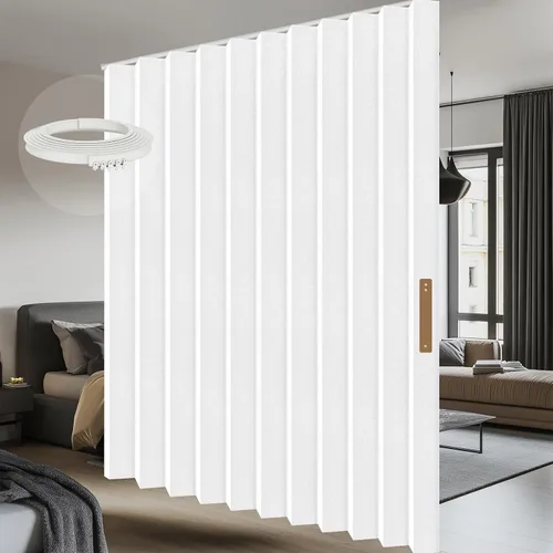 Vista 10 de Cortinas 100% opacas para puertas corredizas de cristal, cortinas extra anchas para puerta corrediza de patio, incluyen riel de cortina de techo