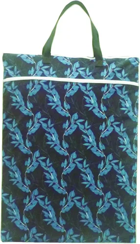 Vista 2 de JOBEBE Bolsa grande para pañales de tela húmeda/seca para pañales reutilizables o lavandería (flor negra)