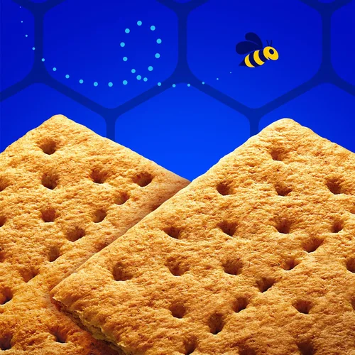 Vista 4 de HONEY MAID Graham Crackers, aperitivos para el almuerzo, tamaño de fiesta, 28.8 onzas 0.28 oz de grano entero por porción de 1.06 oz, hecho