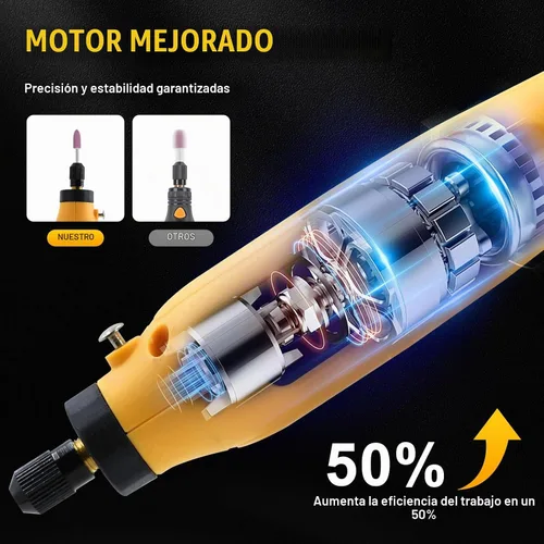 Vista 3 de Kit de herramientas rotativas inalámbricas para batería DEWALT de 20 V máximo, 6 velocidades con 25 accesorios, herramienta giratoria multiusos