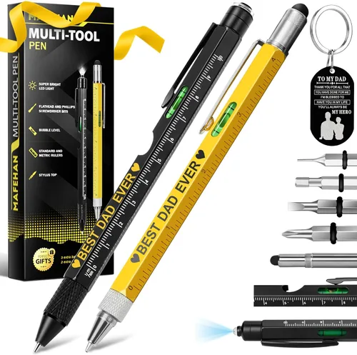 Vista 8 de Juego de bolígrafos multiherramienta 10 en 1, regalos de Navidad para papá, abuelo, hombres, rellenos de calcetines, accesorios geniales