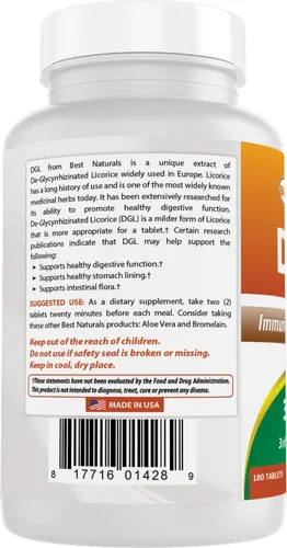 Vista 7 de Best Naturals DGL Masticable 380 mg 180 Comprimidos