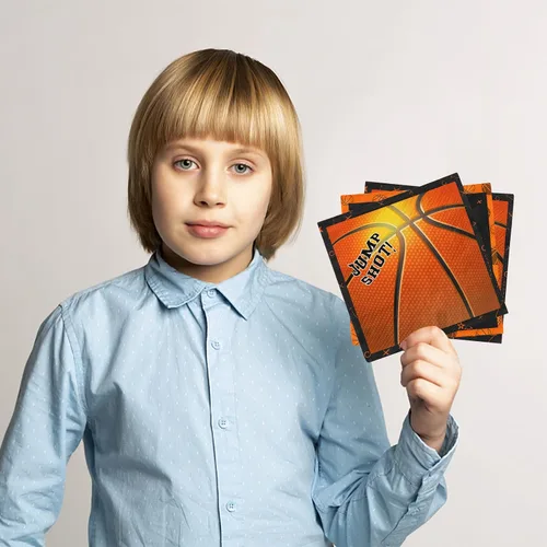 Vista 5 de 40 servilletas de baloncesto, decoraciones de fiesta de baloncesto, servilletas de cena para suministros de fiesta de cumpleaños con temática