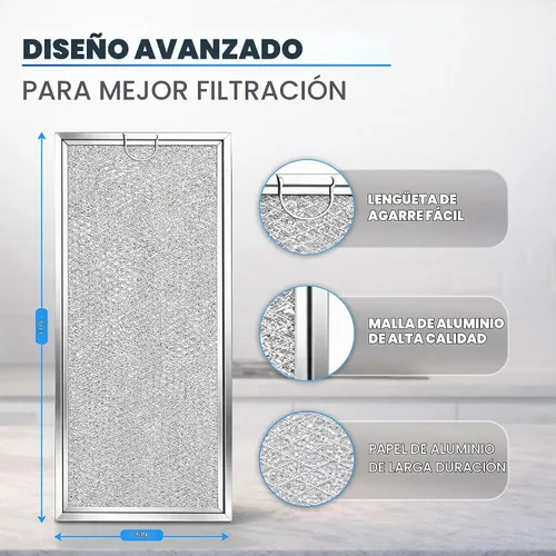 Vista 4 de Filtro de grasa para microondas compatible con microondas Whirlpool y GE, paquete de 2 unidades de aproximadamente 13 x 6 pulgadas