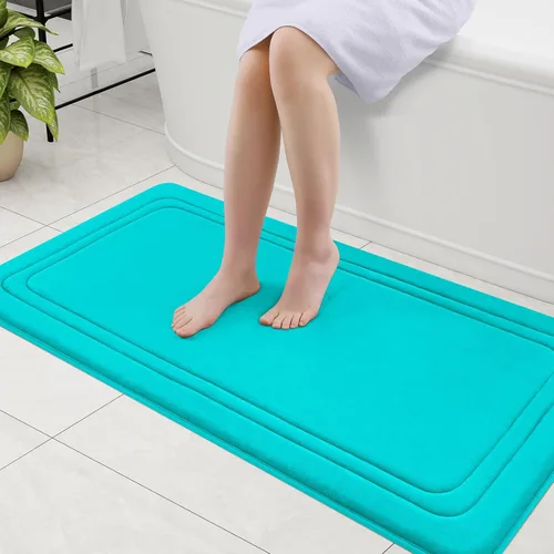 Vista 48 de Grandaily Alfombra de Baño de Espuma Viscoelástica 24x16, Ultra Suave, Antideslizante y Absorbente, Alfombras de Baño Lavables a Máquina y Secables