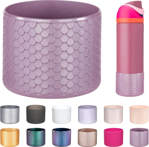Vista 47 de Funda de Silicona para Botella de Agua Owala de 24oz, Manga Protectora Antideslizante Brillante para Botella de Agua Owala que Protege las Botellas