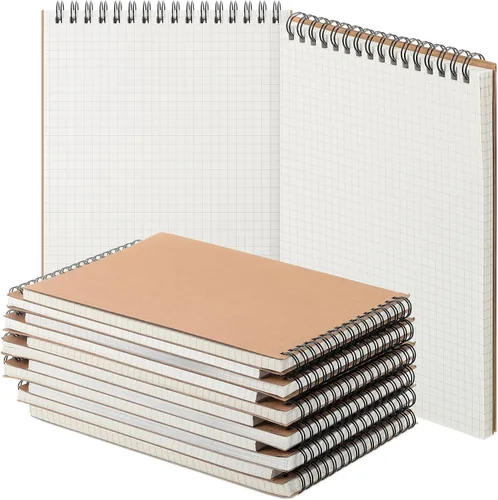 Vista 8 de Engrowtic Paquete de 1 bloc de notas en espiral de papel cuadriculado A5, bloc de notas encuadernado con alambre, bloc de notas de cuadrícula