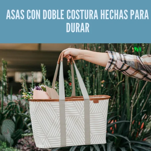 Vista 6 de CleverMade Collapsible LUXE Tote, 30L Foldable Grocery Shopping Bag, Reusable