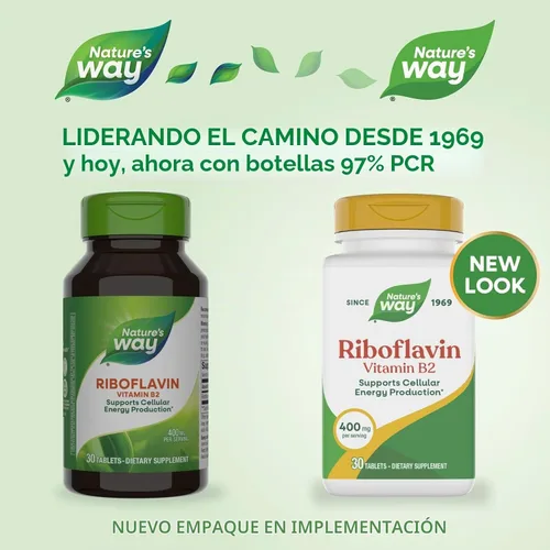 Vista 2 de Terapia enzimática Riboflavina Vitamina B2, 400 mg por porción