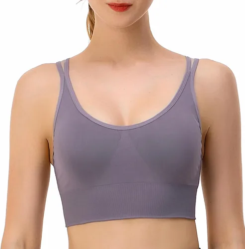 Vista 6 de Sujetador Deportivo para Mujer, Camiseta sin Mangas de Yoga a prueba de golpes, Sujetador de entrenamiento Frontal Correr