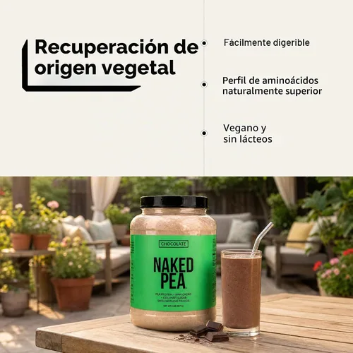 Vista 6 de NAKED Aislado de proteína de guisante de chocolate de granjas norteamericanas, solo 3 ingredientes, proteína vegana de chocolate, certificado NSF