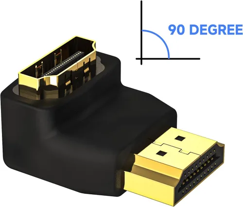 Vista 2 de VCE Adaptador HDMI de 90 grados, paquete de 2, compatible con 3D y 4K, para TV Stick HDTV PC