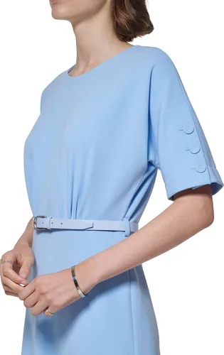 Vista 3 de Calvin Klein Vestido recto midi con cinturón para mujer