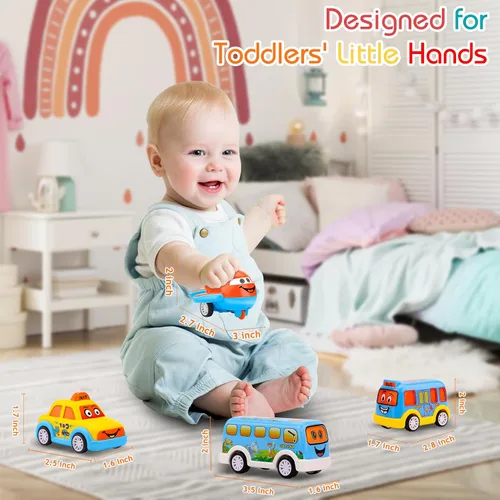 Vista 2 de Nicmore Camión transportador de juguetes para niños pequeños: juguete de transporte para niños de 1, 2, 3, 4 años, 18 meses, 5 en 1, regalo