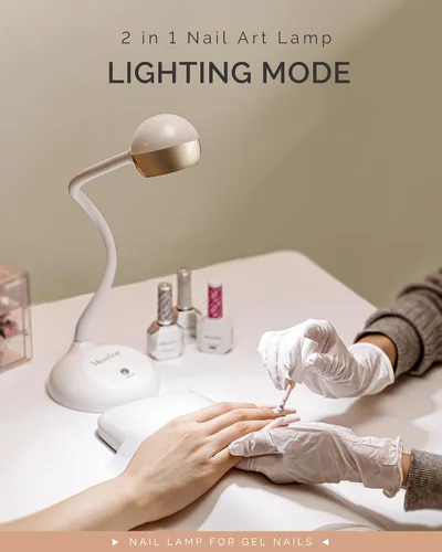 Vista 3 de MelodySusie Lámpara de uñas UV inalámbrica con cuello de cisne con ángulo de luz ajustable, S-Pro09M 2 en 1, recargable, secado rápido, seca todos