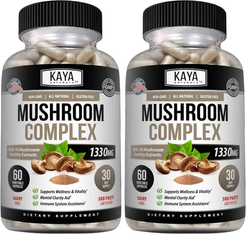 Vista 13 de Kaya Naturals Complejo de hongos premium potente, cápsulas complejas de hongos de 1995 mg por porción, ayuda a la claridad mental que apoya