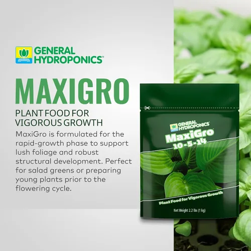 Vista 2 de General Hydroponics MaxiGro - Alimento vegetal para un crecimiento vigoroso, 2.2 libras.