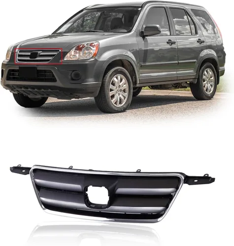 Vista 2 de CarPartsDepot Rejilla delantera negra con moldura negra Compatible con Honda CR-V 1997-2001 Se ajusta a HO1200151 75100S10610ZD Nuevo Direct fit