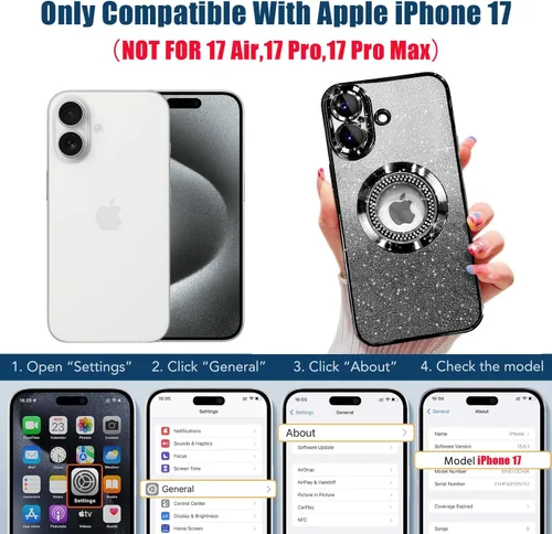 Vista 414 de Misscase Funda magnética con purpurina para iPhone 11 compatible con MagSafe, protección completa, delgada, a prueba de golpes, antiarañazos