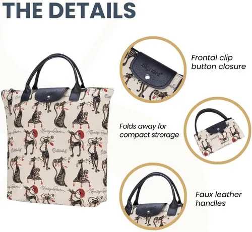 Vista 4 de Signare Bolsa plegable para tapiz, bolsa de compras reutilizable, bolsa de comestibles