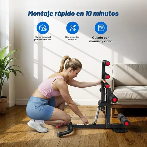 Vista 8 de MERACH Deep Squat Machine for Women, Adjustable Glutes Trainer Machine, Core & Leg Exercise, Push Up Board Workout Equipment at Home Gym