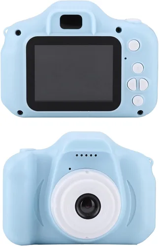 Vista 4 de Cámara para niños en miniatura para cámaras, pequeña, portátil, digital, desechable, pequeño juguete de video y alrededores (azul)