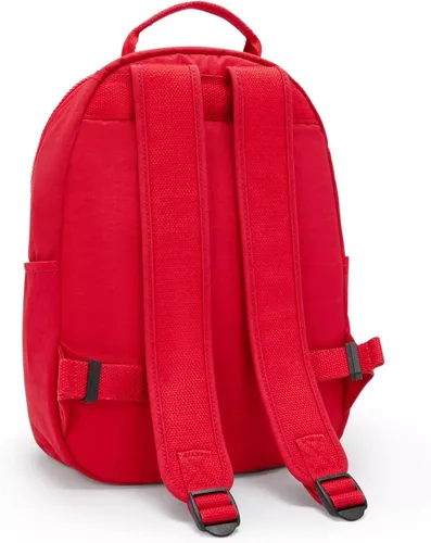 Vista 50 de Kipling Mochila pequeña Seoul para mujer, duradera, correas acolchadas para el hombro con funda para tableta, bolsa, Firma Emb, Mochila para tableta