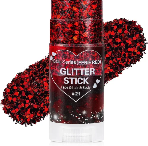 Vista 13 de Go Ho Patriotic Body Glitter Stick, accesorios del 4 de julio, rojo, blanco