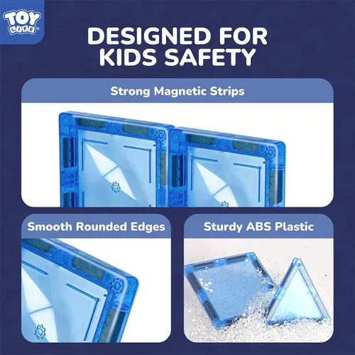 Vista 6 de TOY Life Azulejos Magnéticos para Niños de 4-8 Años, Juguetes Magnéticos para Niños Pequeños de 3+, Juguete de Construcción con Azulejos Magnéticos