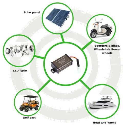 Vista 5 de Pro Chaser Carrito de golf DC-DC 72V 60V 48V Voltaje a 12V reductor de voltaje reductor regulador 120W 10A