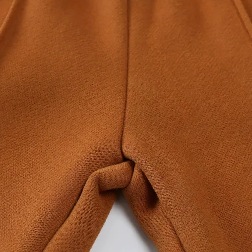 Vista 6 de Conjunto de 2 piezas de sudadera con capucha y forro polar cepillado para niños y niñas + pantalones