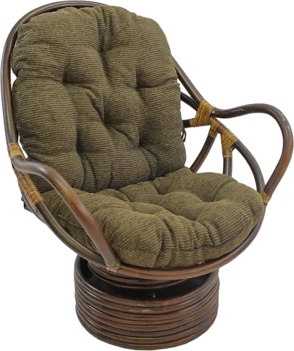 Vista 2 de Blazing Needles Cojín de chenilla jacquard estampada para silla mecedora giratoria, 48" x 24", Antiquity Antigüedad