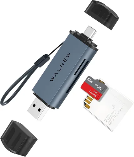 Vista 8 de Lector de tarjetas SD, WALNEW USB 3.0 y adaptador de tarjeta de memoria USB-C a SD/TF para Mac, MacBook, computadora/PC, laptop, iPad, teléfono