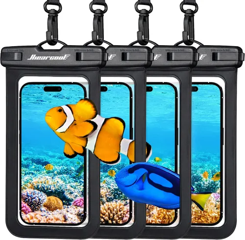 Vista 36 de Hiearcool Funda impermeable IPX8 para iPhone 17/16/15/14 Pro Max, bolsa seca para teléfono celular para artículos esenciales de playa y crucero
