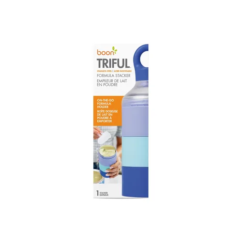 Vista 7 de Dispensador de fórmula para bebés Boon Triful para llevar - Envases de fórmula de acero inoxidable aislados con diseño apilable - Suministros
