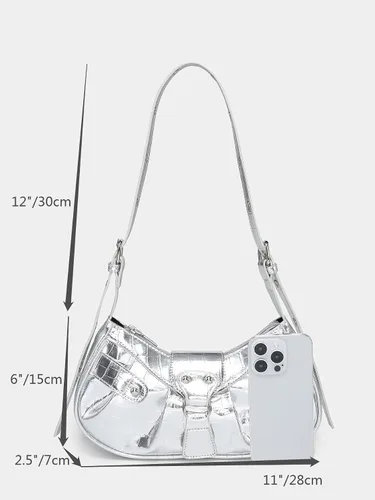 Vista 5 de Verdusa Bolso de mano plisado para mujer, bolso de mano de piel sintética