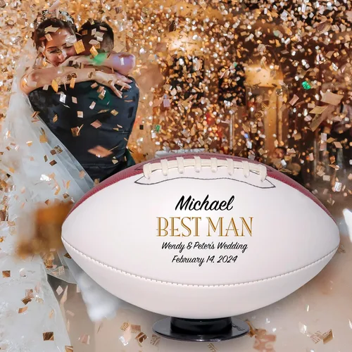 Vista 5 de Regalo personalizado de boda de fútbol, padrino de boda, padrino de boda, padrino, dama de honor, regalo de recuerdo de portador de anillos