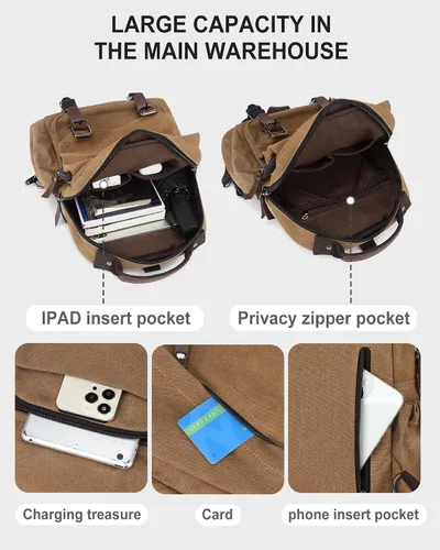 Vista 4 de Bolsa de mensajero para hombres, mochila cruzada pequeña, bolsa de hombro para hombres y mujeres, mochila con correa de lona
